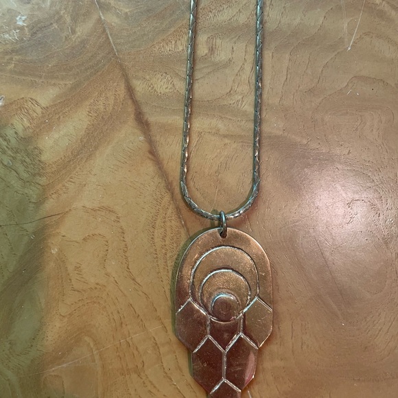 Cristen Rene Brass Expand Pendant on 32” long chain - Picture 2 of 4